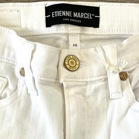 Etienne Marcel White High Rise Red Ankle Zipper Skinny Jeans Size 26 NWT $245 - Picture 8 of 12